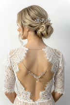 Rückenkette Silber mit Zirkonia & Perlen – Eleganter Rückenschmuck für Brautkleider | ONDEGO®