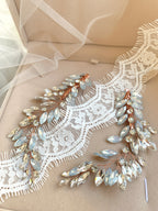 Strass Haarklammern Roségold – Brautschmuck Haarschmuck Set 2 Stück | ONDEGO®