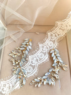 Strass Haarklammern Gold – Brautschmuck Haarschmuck Set 2 Stück | ONDEGO®