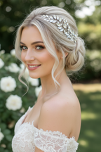 Strass Haarklammern Silber – Brautschmuck Haarschmuck Set 2 Stück | ONDEGO®