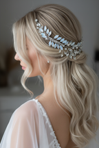 Strass Haarklammern Silber – Brautschmuck Haarschmuck Set 2 Stück | ONDEGO®