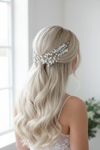 Strass Haarklammern Silber – Brautschmuck Haarschmuck Set 2 Stück | ONDEGO®