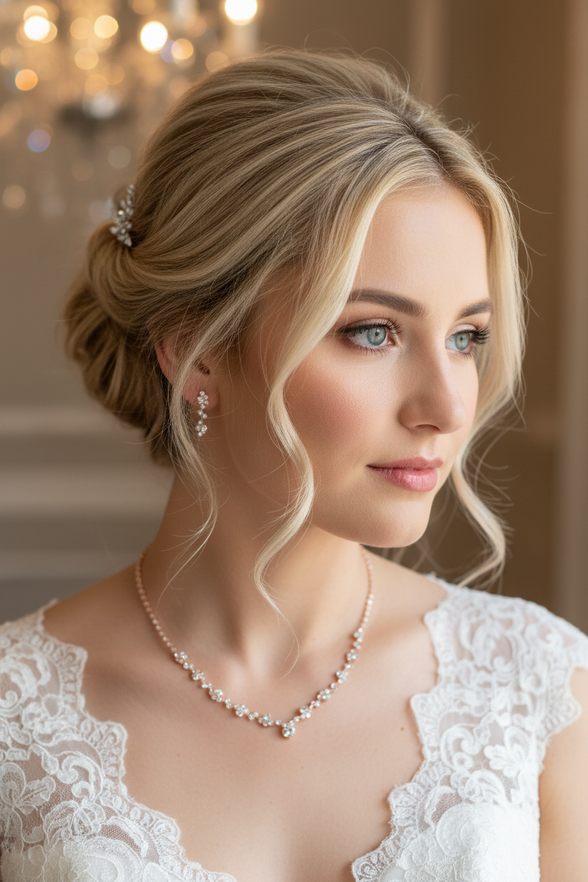 Strass Schmuckset Roségold – Halskette, Ohrringe & Armband | Eleganter Brautschmuck | ONDEGO®