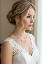 Brautschmuck Set Roségold – Rückenkette, Collier, Armband & Ohrringe mit Strass | ONDEGO®