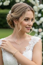 Brautschmuck Set Gold – Rückenkette, Collier, Armband & Ohrringe mit Strass | ONDEGO®