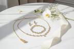Brautschmuck Set Gold – Rückenkette, Collier, Armband & Ohrringe mit Strass | ONDEGO®