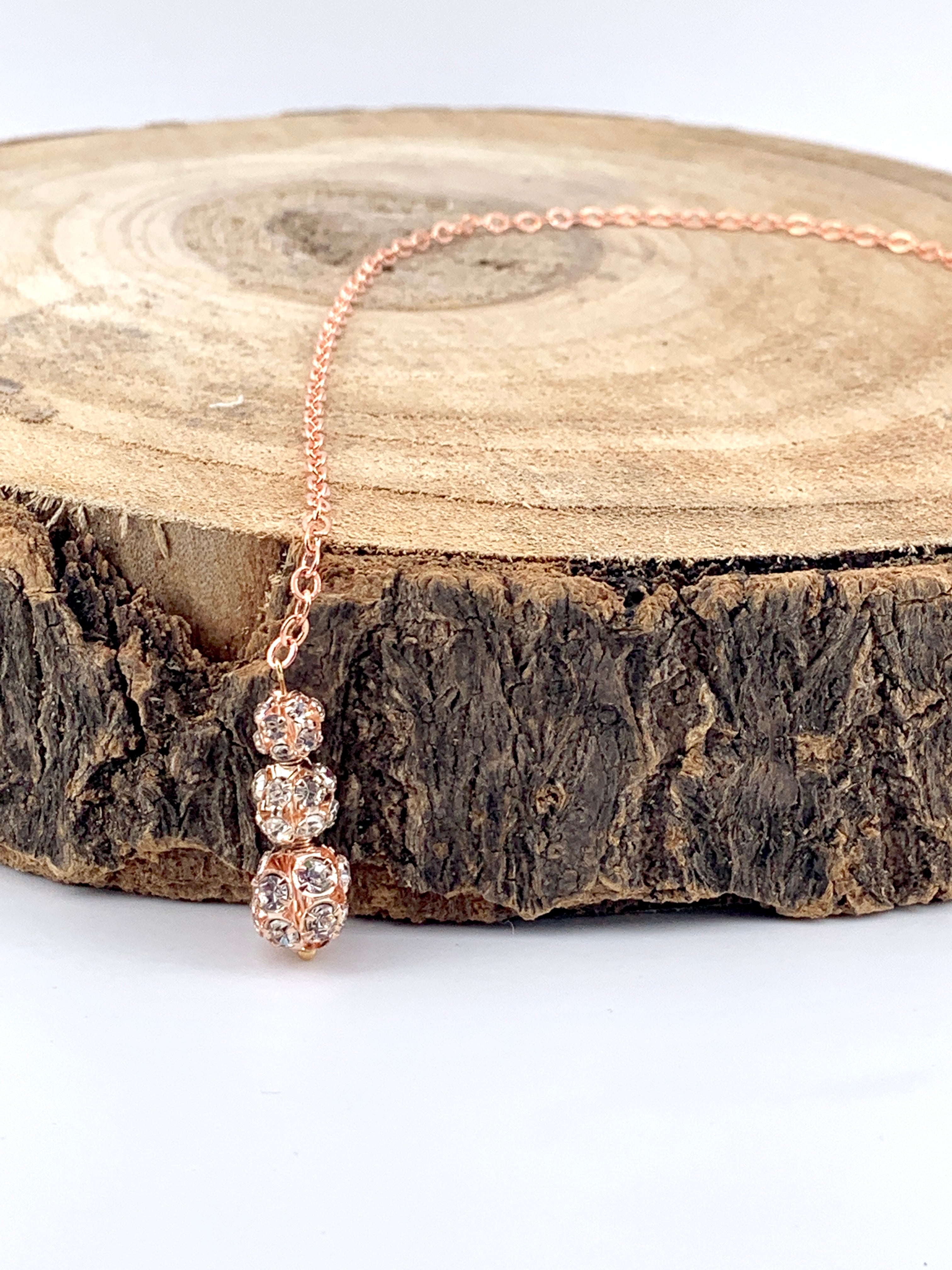 Brautschmuck Set Roségold – Rückenkette, Collier, Armband & Ohrringe mit Strass | ONDEGO®