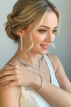 Zirkonia Schmuckset Silber – 3-teilig | Collier, Ohrringe & Armband | ONDEGO®