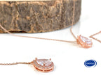 Rückenkette Schmuckset mit Zirkonia Tropfen – elegantes 2-in-1 Brautschmuck-Set | ONDEGO®