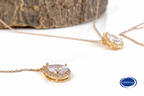Goldenes Rückenkette Schmuckset mit Zirkonia Tropfen – elegantes 2-in-1 Set | ONDEGO®