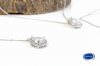 Silber Rückenkette Schmuckset mit Zirkonia Tropfen – elegantes 2-in-1 Set | ONDEGO®