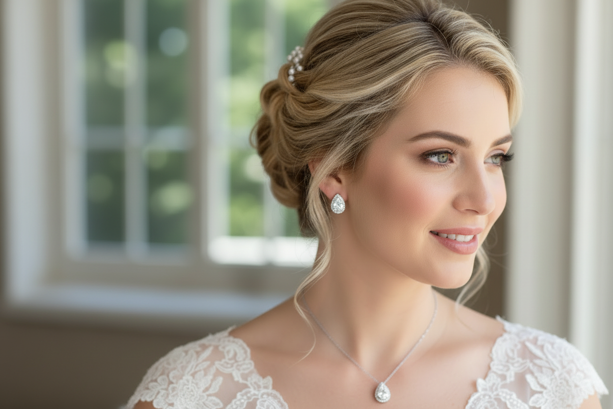 Silber Rückenkette Schmuckset mit Zirkonia Tropfen – elegantes 2-in-1 Set | ONDEGO®