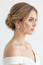 Rückenkette Schmuckset mit Zirkonia Tropfen – elegantes 2-in-1 Brautschmuck-Set | ONDEGO®