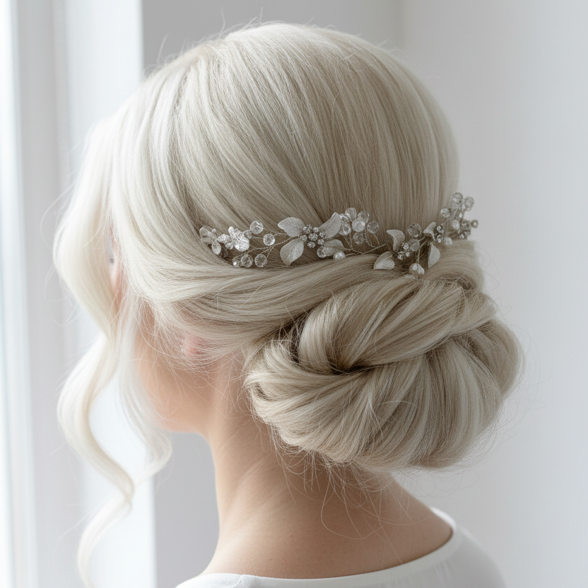 Vintage Haardraht Blüten Silber | Brautschmuck Haarschmuck Hochzeit | ONDEGO®