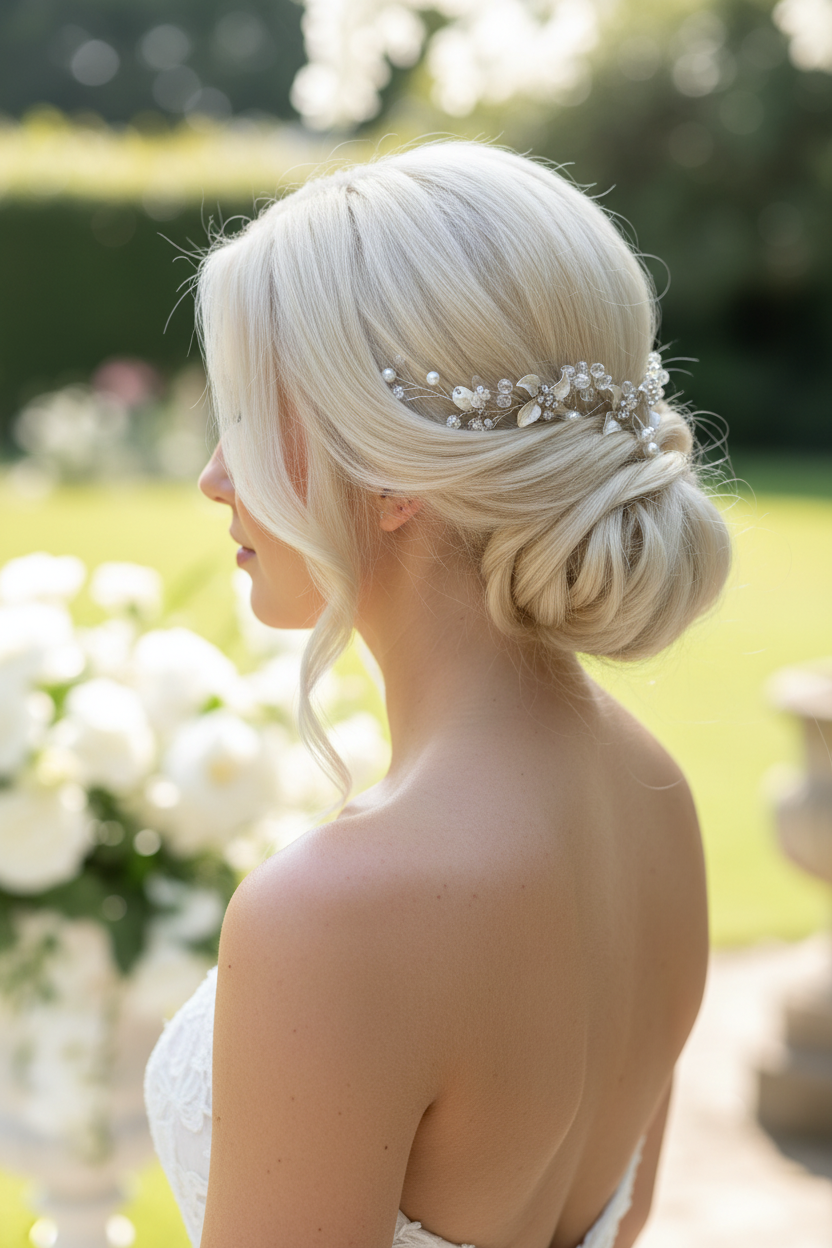 Vintage Haardraht Blüten Silber | Brautschmuck Haarschmuck Hochzeit | ONDEGO®