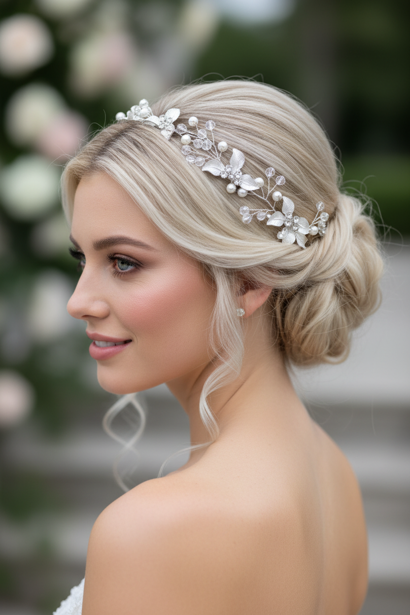 Vintage Haardraht Blüten Silber | Brautschmuck Haarschmuck Hochzeit | ONDEGO®