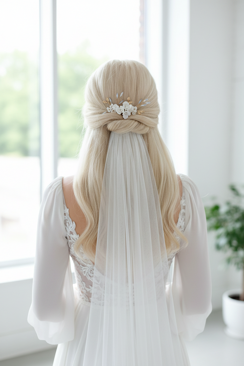 3D Gold Haarkamm – Handgemachte Blüten mit Perlen & Strass | Eleganter Brauthaarschmuck | ONDEGO®