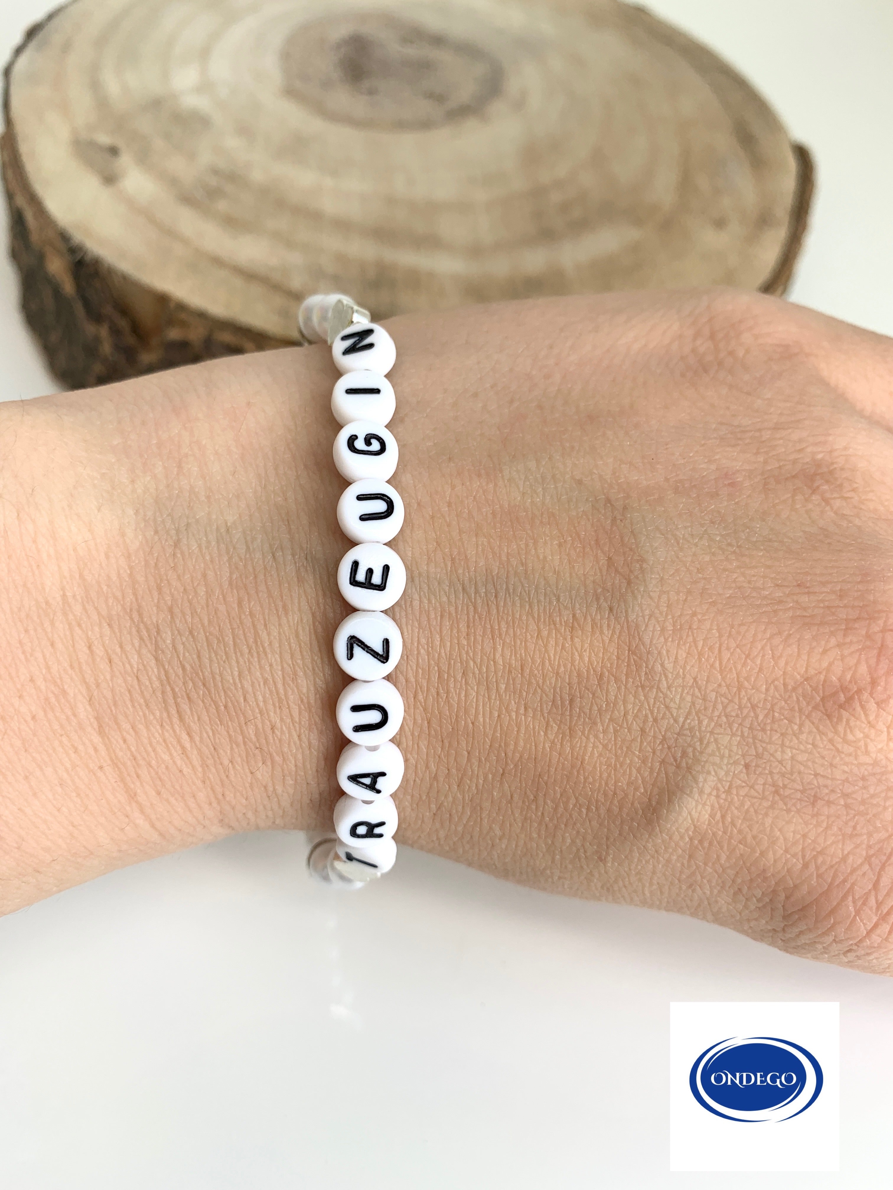 Trauzeugin Armband mit Herz – Perlenarmband Weiß – Geschenk zum Trauzeugin fragen oder für Brautjungfer | ONDEGO®