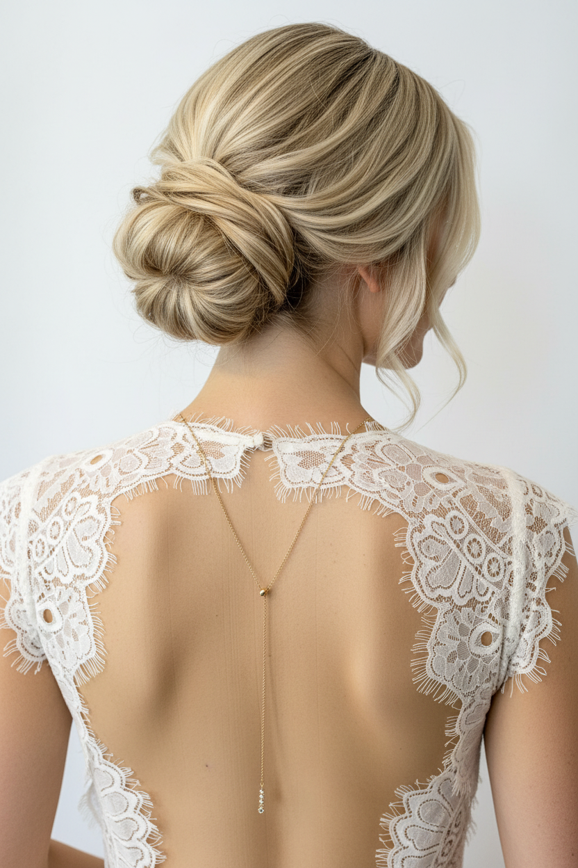 Zirkonia Rückenkette Gold – eleganter 2-in-1 Rückenschmuck für Braut & Hochzeit | ONDEGO®