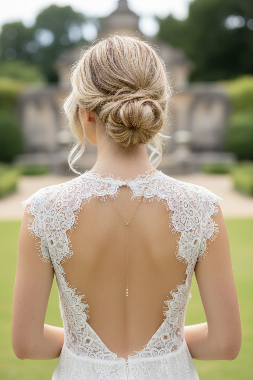 Zirkonia Rückenkette Gold – eleganter 2-in-1 Rückenschmuck für Braut & Hochzeit | ONDEGO®