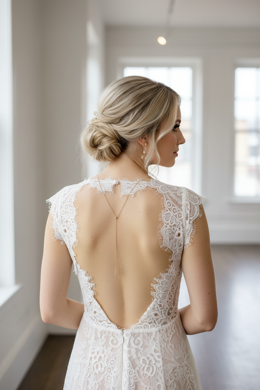 Zirkonia Rückenkette Gold – eleganter 2-in-1 Rückenschmuck für Braut & Hochzeit | ONDEGO®