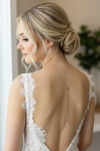Zirkonia Rückenkette Gold – eleganter 2-in-1 Rückenschmuck für Braut & Hochzeit | ONDEGO®