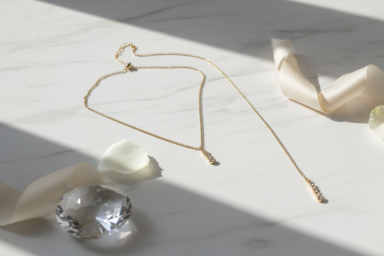 Zirkonia Rückenkette Gold – eleganter 2-in-1 Rückenschmuck für Braut & Hochzeit | ONDEGO®