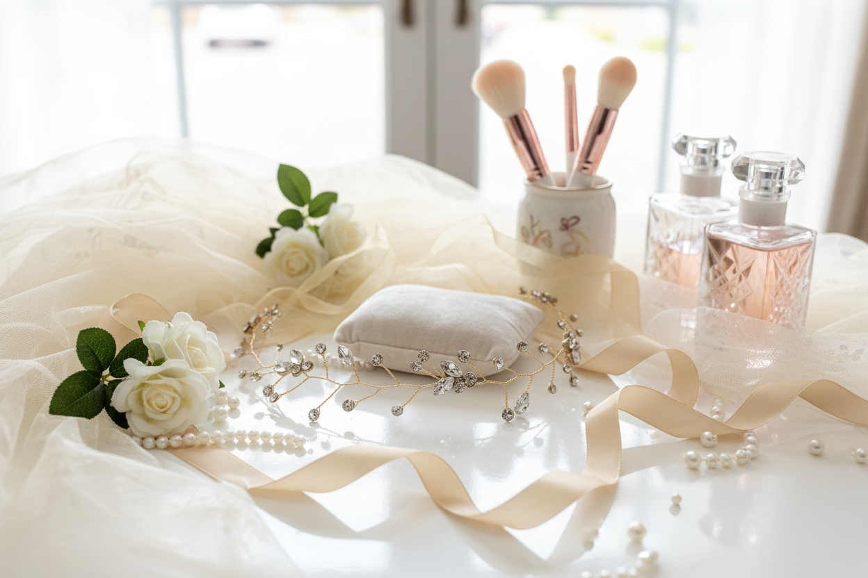 Gold Haardraht Diadem mit Strass – Flexibler Brauthaarschmuck | ONDEGO®