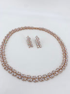 Zirkonia Schmuckset Roségold – Collier & Ohrringe Eleganter Brautschmuck | ONDEGO®
