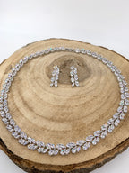 Zirkonia Schmuckset Silber – Collier & Ohrringe Eleganter Brautschmuck | ONDEGO®