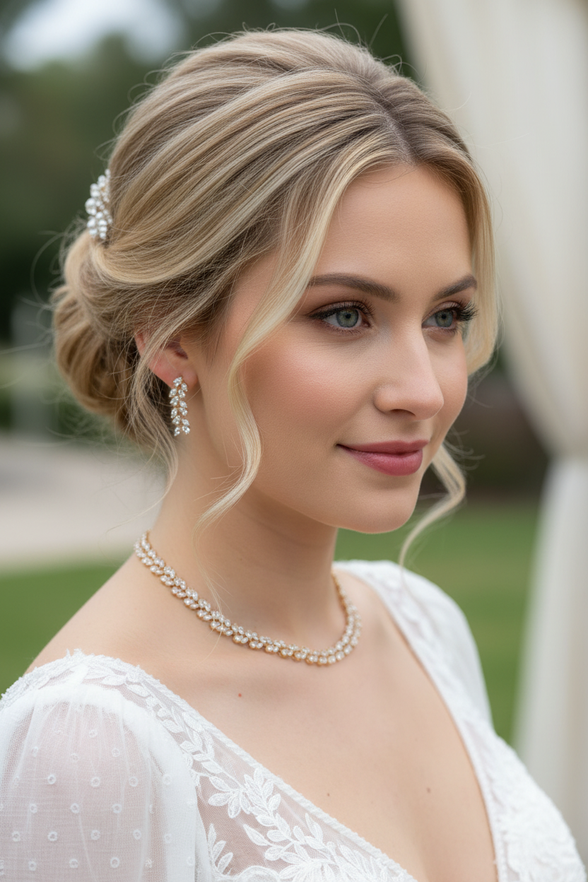 Zirkonia Schmuckset Gold – Collier & Ohrringe Eleganter Brautschmuck | ONDEGO®