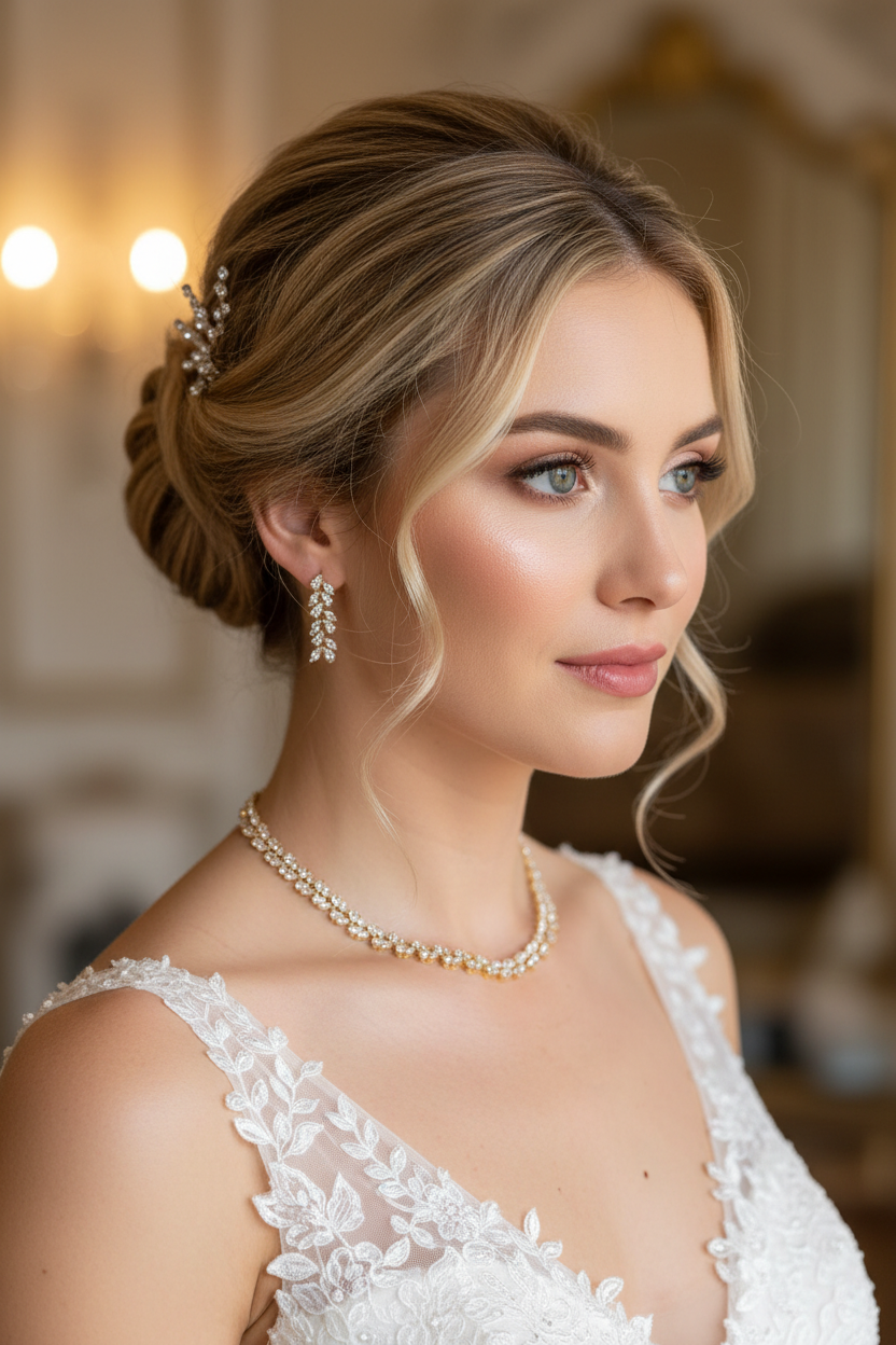 Zirkonia Schmuckset Gold – Collier & Ohrringe Eleganter Brautschmuck | ONDEGO®