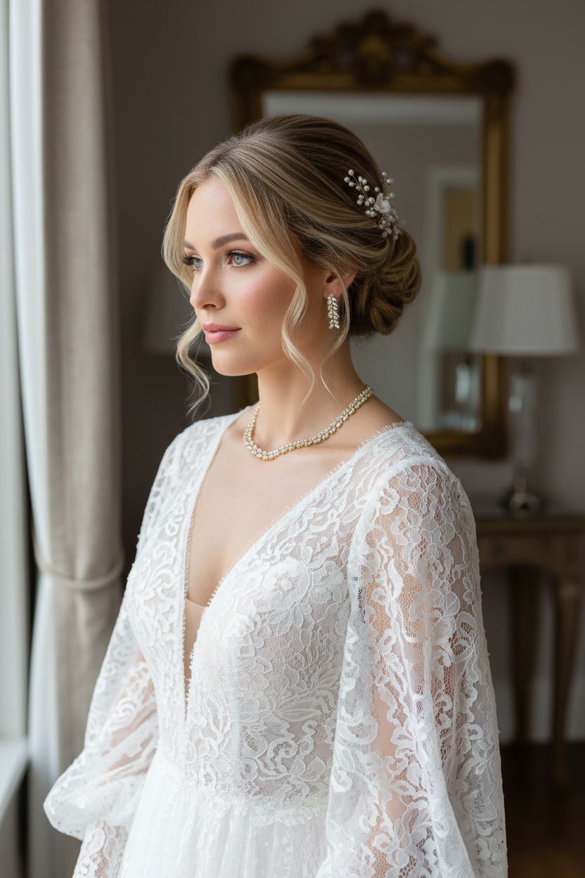 Zirkonia Schmuckset Gold – Collier & Ohrringe Eleganter Brautschmuck | ONDEGO®