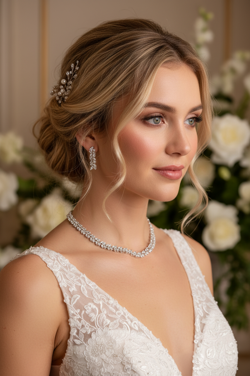 Zirkonia Schmuckset Silber – Collier & Ohrringe Eleganter Brautschmuck | ONDEGO®