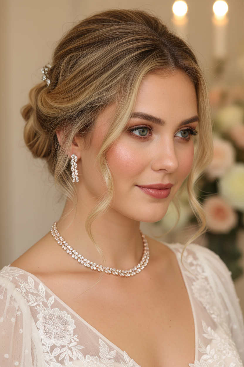 Zirkonia Schmuckset Roségold – Collier & Ohrringe Eleganter Brautschmuck | ONDEGO®