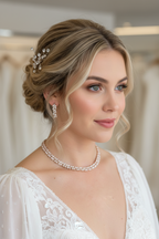 Zirkonia Schmuckset Roségold – Collier & Ohrringe Eleganter Brautschmuck | ONDEGO®