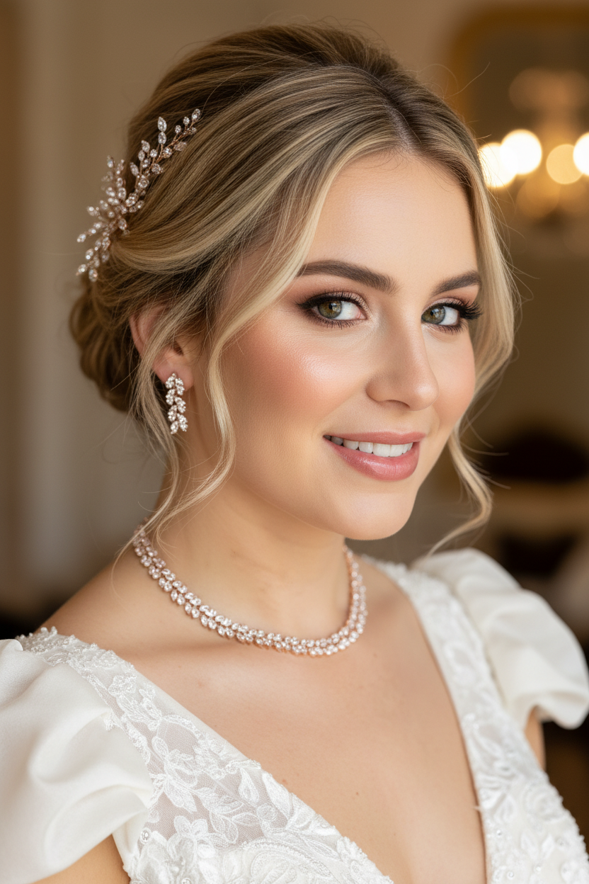 Zirkonia Schmuckset Roségold – Collier & Ohrringe Eleganter Brautschmuck | ONDEGO®