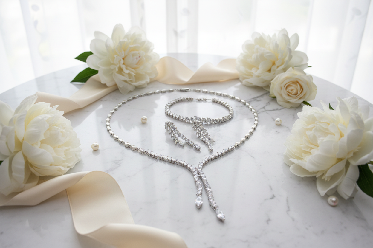 Zirkonia Schmuckset Silber – Collier, Ohrringe & Armband im eleganten Design | ONDEGO®