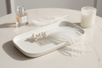 Haarkamm Moana – Süßwasserperlen & Federn in Ivory | ONDEGO®