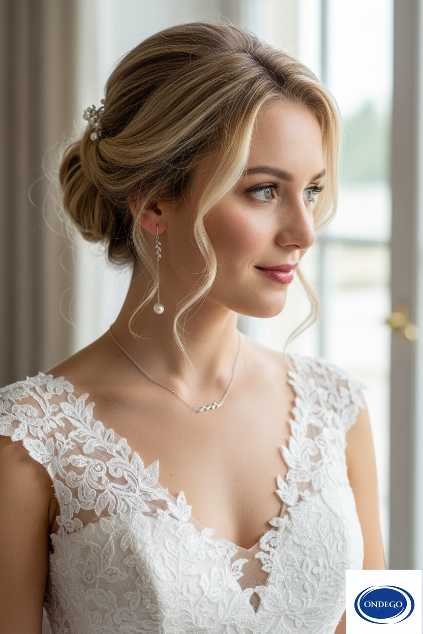 925 Silber Perlen Blätter Schmuckset – luxuriöses 3-teiliges Set mit Zirkonia | ONDEGO®
