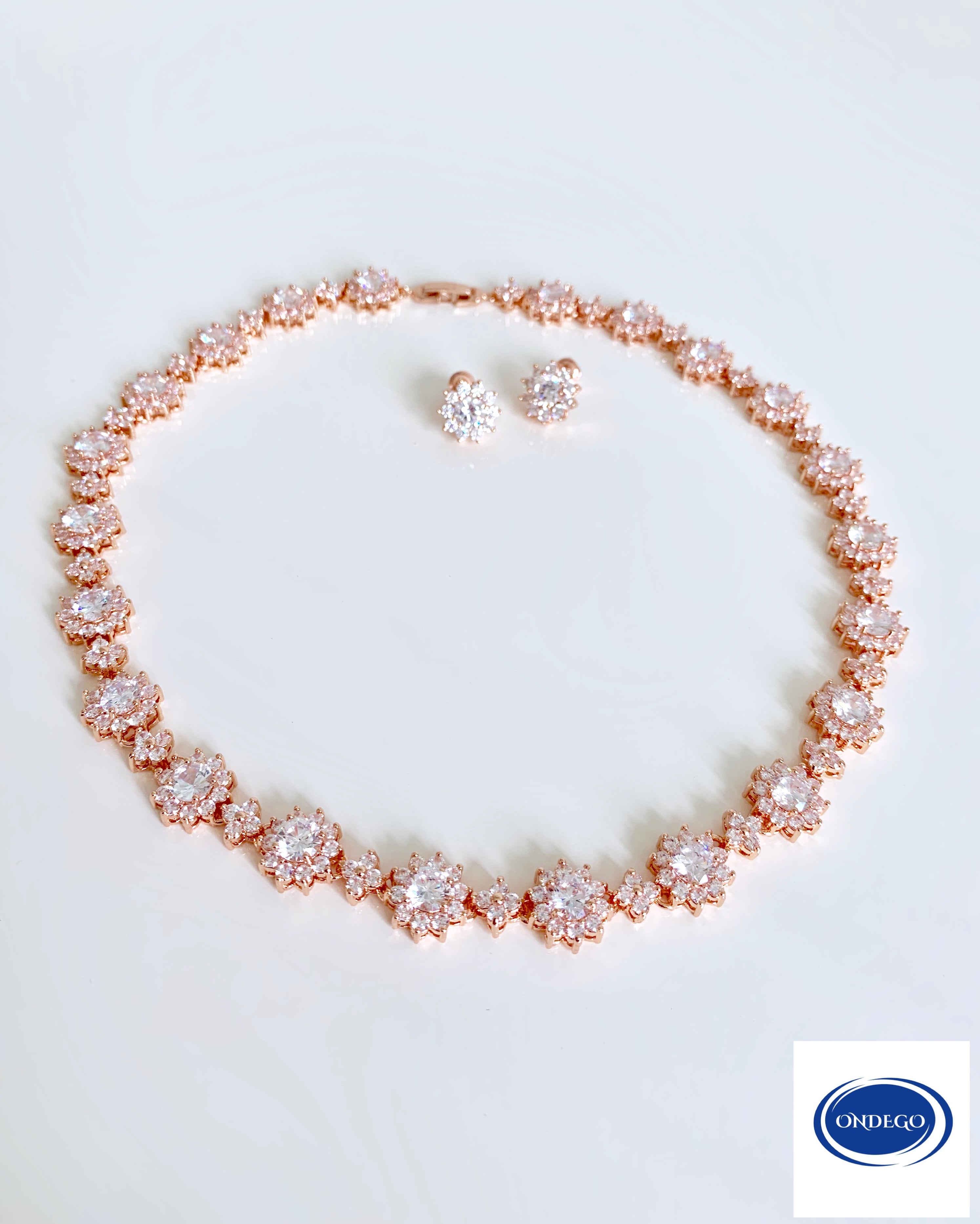Roségold Zirkonia Schmuckset – elegantes 3-teiliges Set mit AAA+ Zirkonia | ONDEGO®