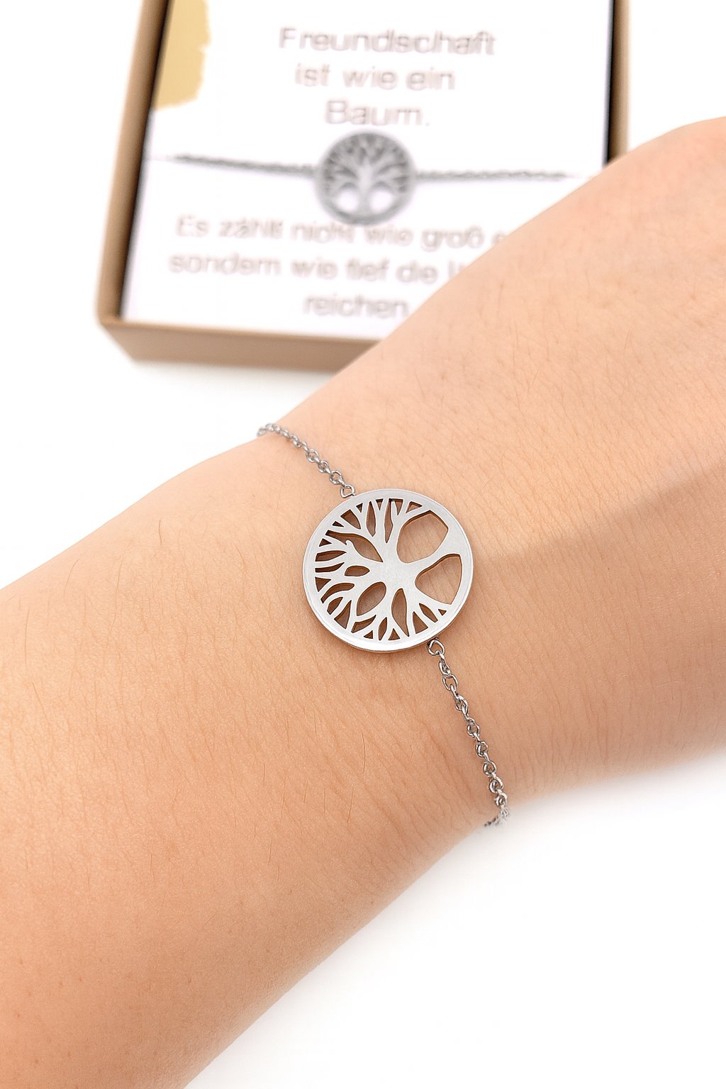 Lebensbaum Armband – Edelstahl, wasserfest, verstellbar, Geschenkbox | ONDEGO®