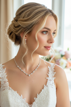 Strass Schmuckset Silber – Halskette, Ohrringe & Armband | Eleganter Brautschmuck | ONDEGO®