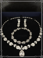 Zirkonia Schmuckset Silber – Collier, Ohrringe & Armband mit Tropfen-Design | ONDEGO®