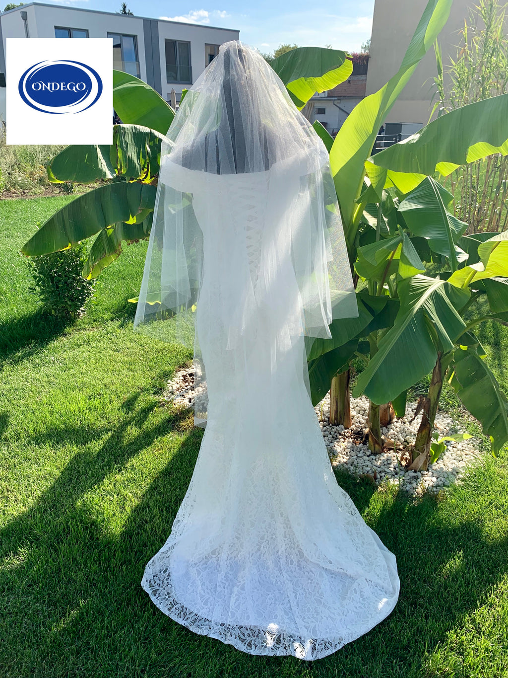 Schlichter Brautschleier Ivory 2-lagig 115 cm – Dezenter Schleier mit Kamm für Hochzeit | ONDEGO®