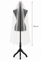 Brautschleier Ivory 150 cm – Schlichter eleganter Schleier 1-lagig mit Kamm | ONDEGO®