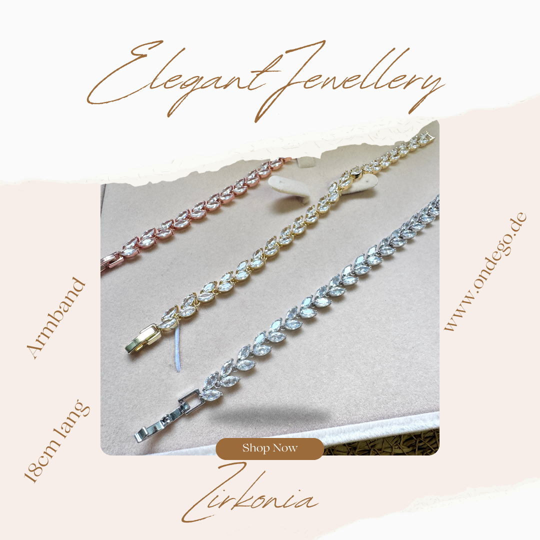 Zirkonia Armband – AAA+ | Silber, Gold oder Roségold | Klappverschluss | ONDEGO®