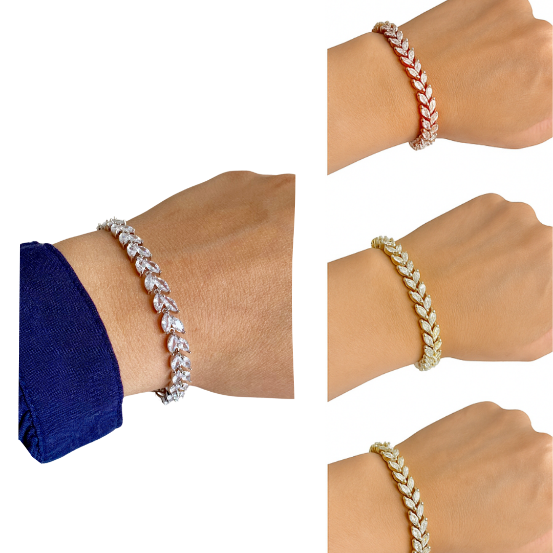 Zirkonia Armband – AAA+ | Silber, Gold oder Roségold | Klappverschluss | ONDEGO®