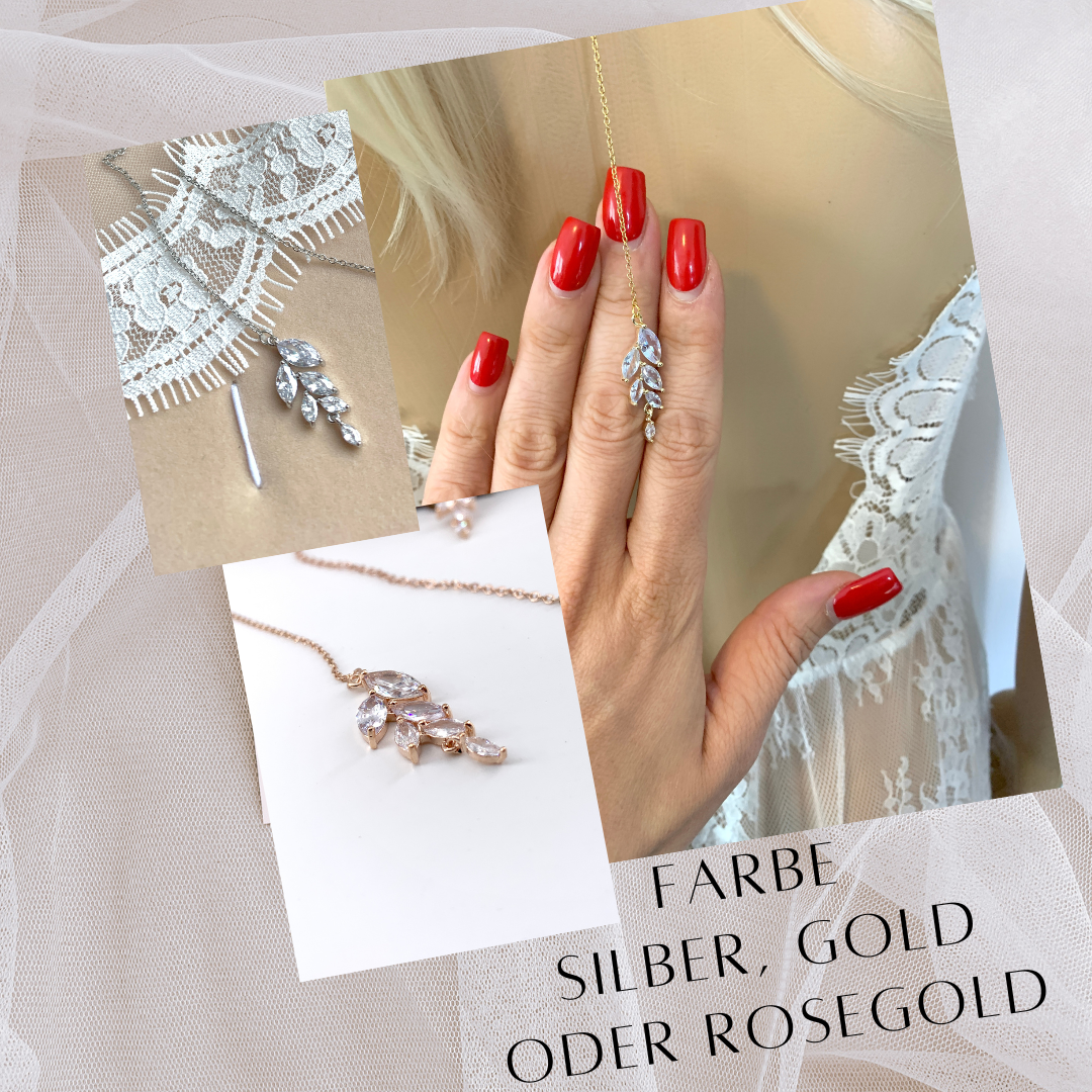 Zirkonia Rückenkette – 2 in 1 Kette mit Rückenanhänger | Gold | ONDEGO®