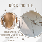 Elegante Rückenkette mit Zirkonia-Blätter Anhänger – filigraner Rückenschmuck | ONDEGO®